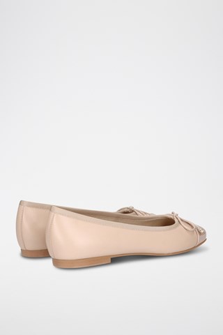 Leren Ballerina's - Beige