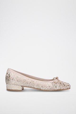 Leren Ballerina's - Beige