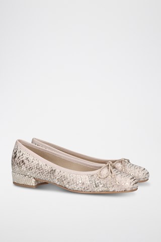 Leren Ballerina's - Beige