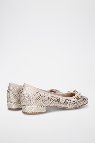Leren Ballerina's - Beige