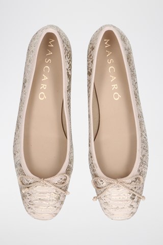 Leren Ballerina's - Beige