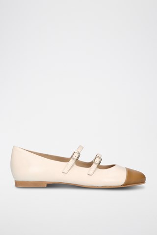 Leren Mary Janes - Beige