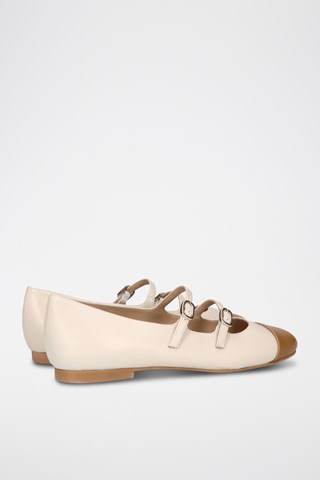 Leren Mary Janes - Beige
