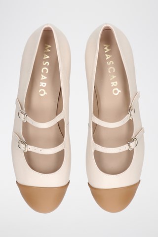 Leren Mary Janes - Beige