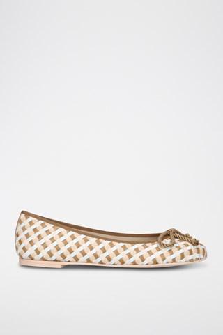 Leren Ballerina's - Beige