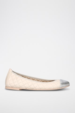 Leren Ballerina's - Beige