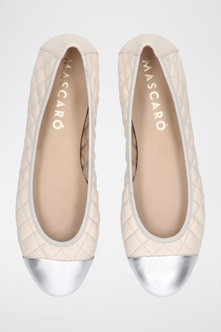 Leren Ballerina's - Beige