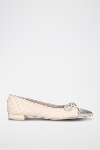 Leren Ballerina's - Beige