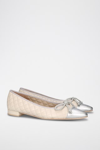 Leren Ballerina's - Beige