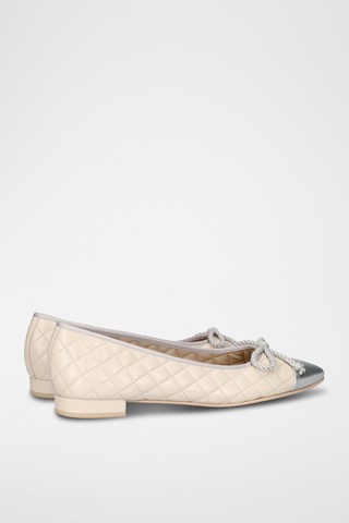 Leren Ballerina's - Beige