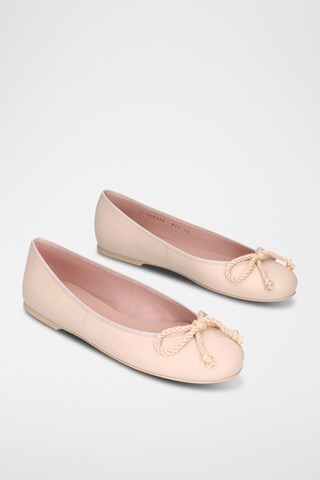 Leren Ballerina's - Beige
