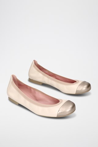 Leren Ballerina's - Beige
