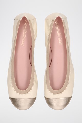 Leren Ballerina's - Beige