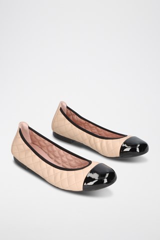 Lakleren Ballerina's - Beige