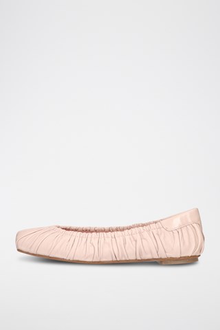 Leren Ballerina's - Beige