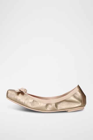 Leren Ballerina's - Goudkleurig