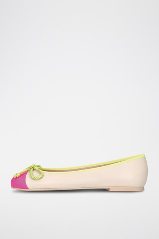 Leren Ballerina's - Beige