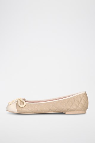 Leren Ballerina's - Beige