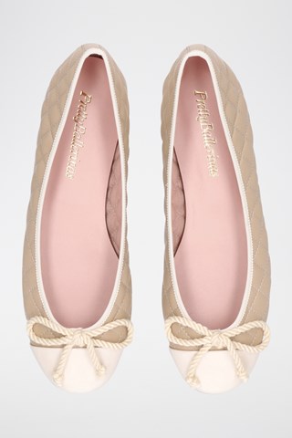 Leren Ballerina's - Beige