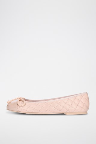 Leren Ballerina's - Beige