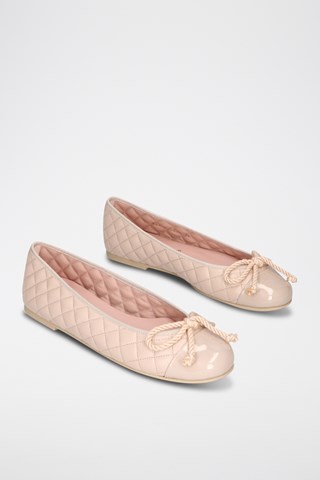Leren Ballerina's - Beige