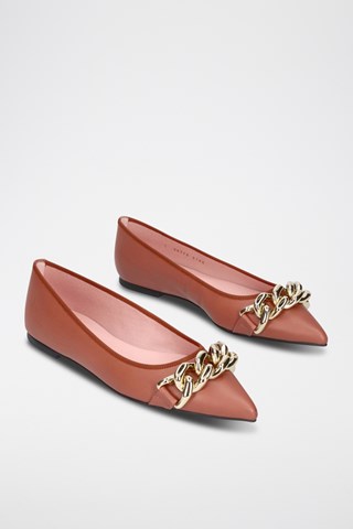 Leren Ballerina's - Bruin