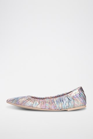 Leren Ballerina's - Zilverkleurig