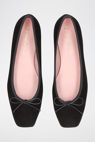 Nubuck Ballerina's - Zwart