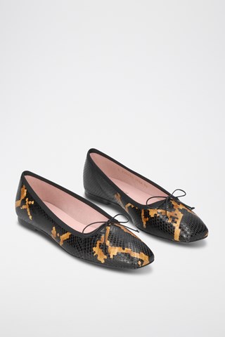 Leren Ballerina's - Zwart