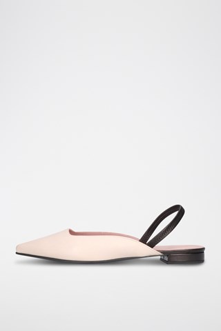 Leren Ballerina's - Beige