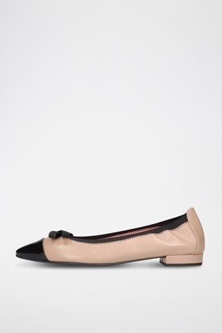 Leren Ballerina's - Beige