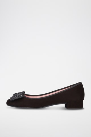 Nubuck Ballerina's - Zwart
