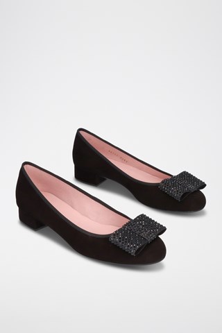 Nubuck Ballerina's - Zwart