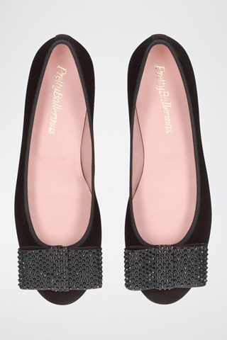 Nubuck Ballerina's - Zwart