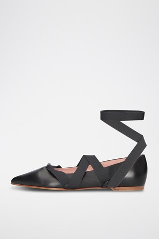 Leren Ballerina's - Zwart