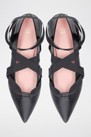 Leren Ballerina's - Zwart