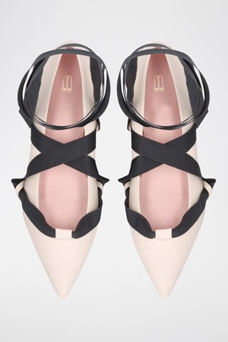 Leren Ballerina's - Beige