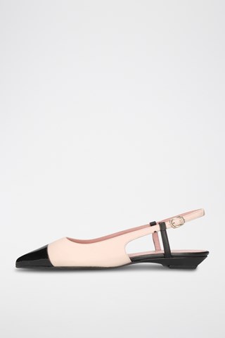 Leren Ballerina's - Beige