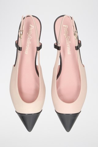 Leren Ballerina's - Beige