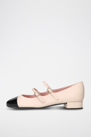 Leren Mary Janes - Beige