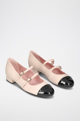 Leren Mary Janes - Beige