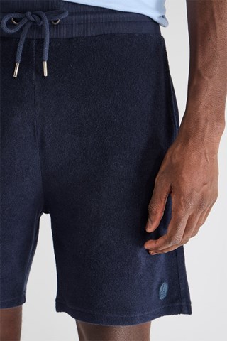 Velours Wijd Short Sebastian - Marineblauw