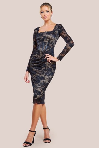 Nauwaansluitende Jurk - Marineblauw