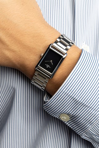 Relógio de quartzo em aço - Prateado e preto - Frederic Graff