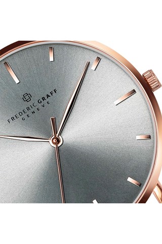 Relógio em aço inoxidável folheado íon rosa - Dourado-rosa e cinzento