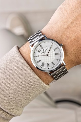 Relógio de quartzo em aço - Prateado - Frederic Graff