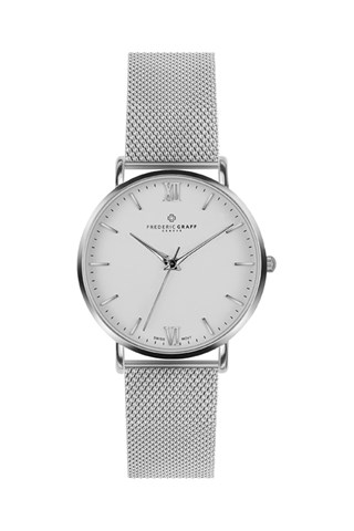 Relógio de quartzo em aço Prateado e branco - Frederic Graff