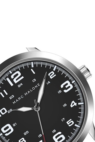 Relógio de quartzo em aço inoxidável - Prateado - Marc Malone
