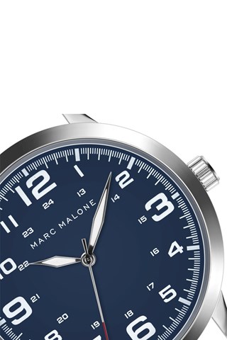 Relógio de quartzo em aço inoxidável - Prateado - Marc Malone