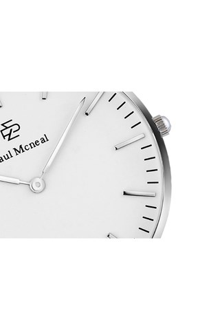 Relógio de quartzo em aço - Prateado e branco - Paul McNeal